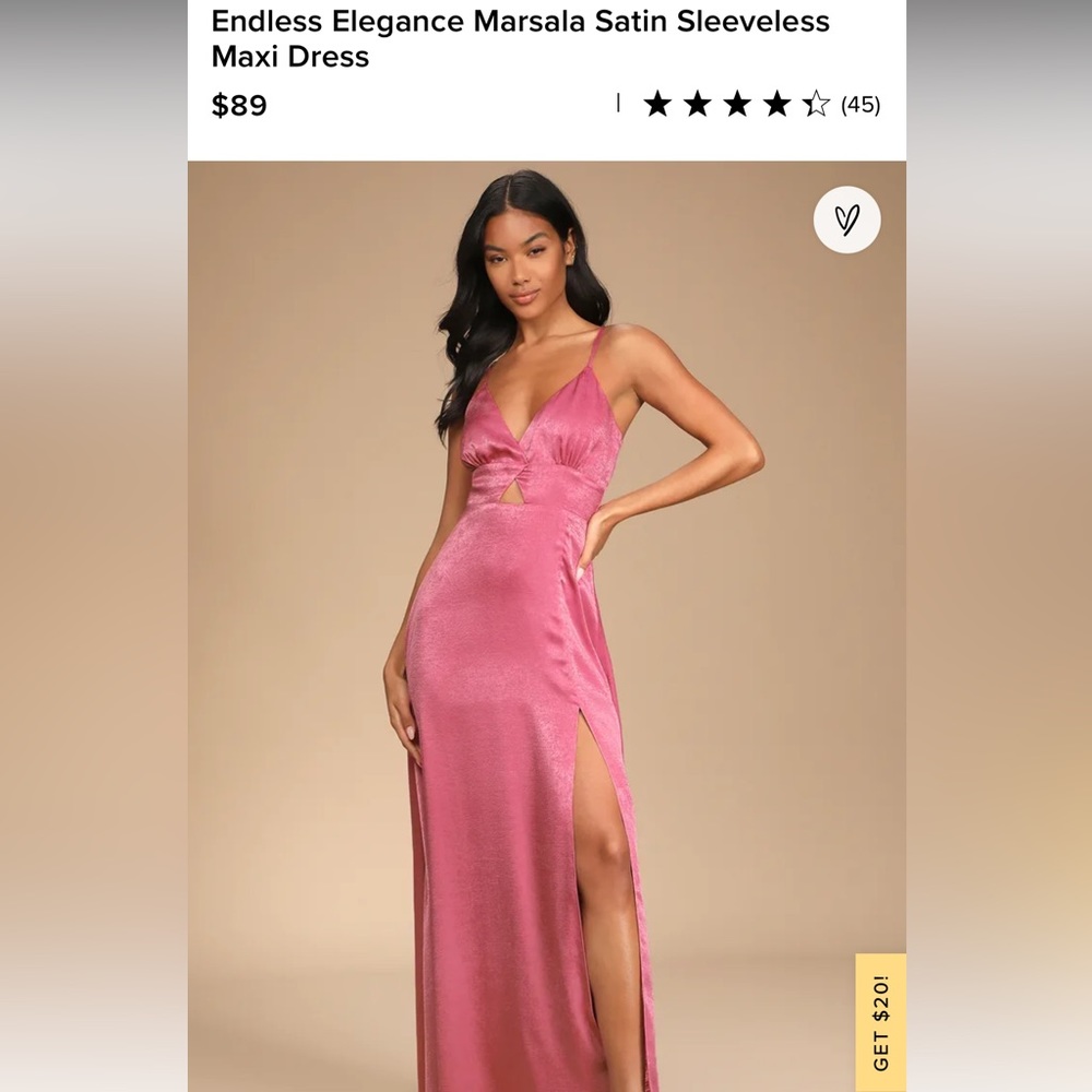 Lulus Pink Silk Formal Dress Small